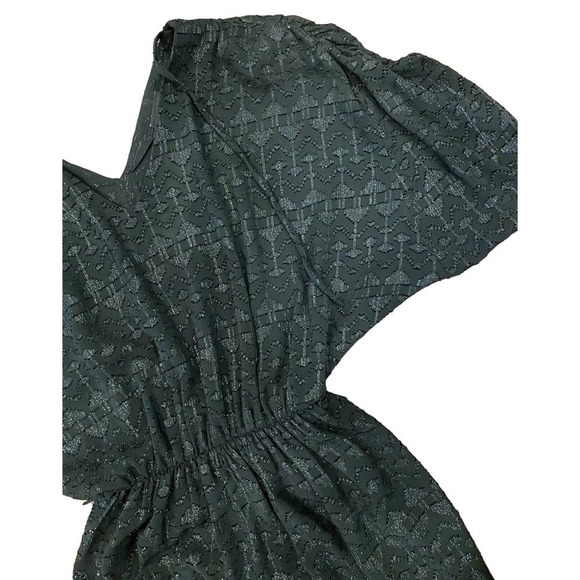 DLM Dresses & Skirts - DLM Vintage Black Dress Cocktail Party Shimmer V-Neck Size 9 10 Batwing Sleeves